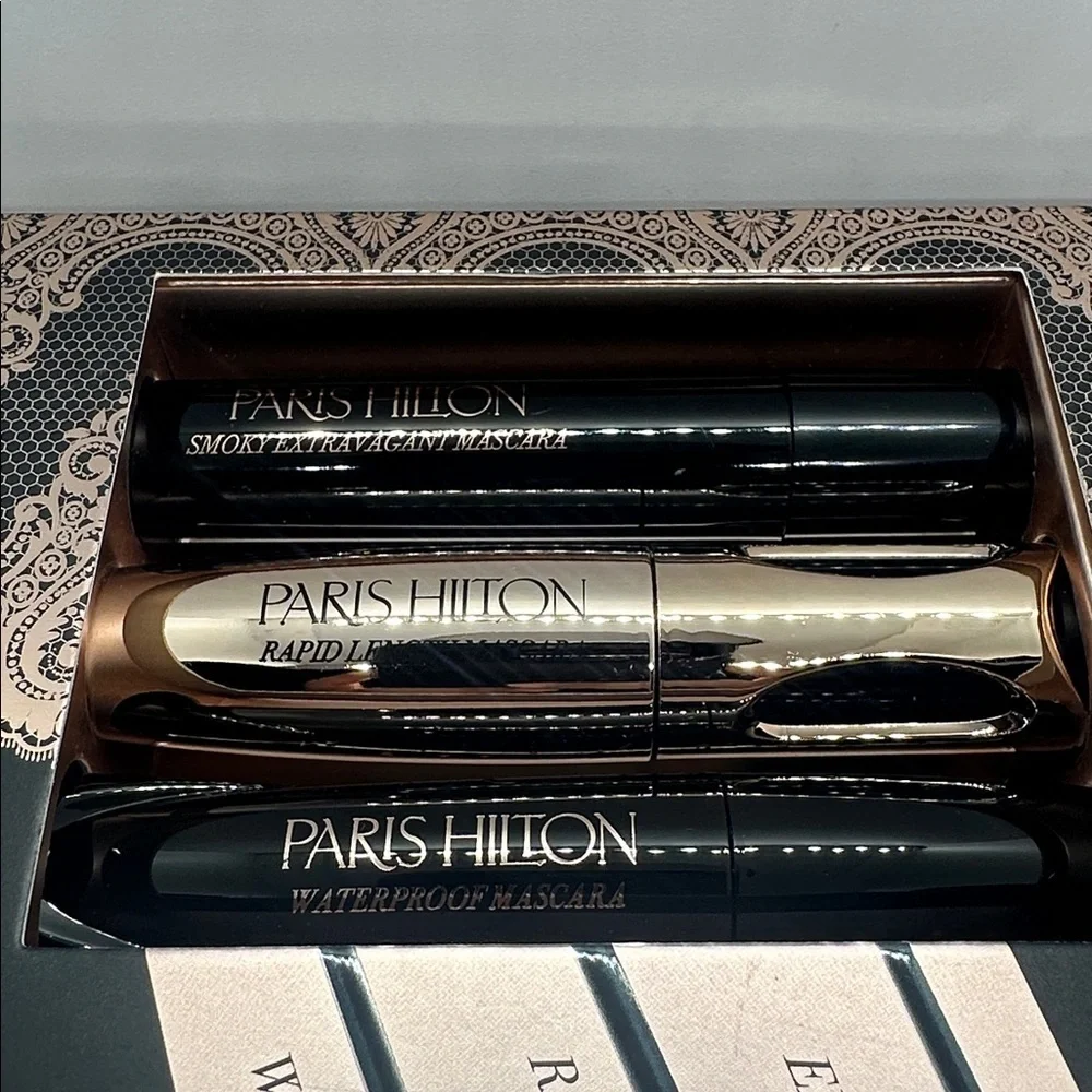 💎NWT Paris Hilton 3 Pc Lash Drama Mascara Gift Set Smoky,Rapid-length,waterproof